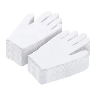 12 Pares Guantes Algodón Blancos