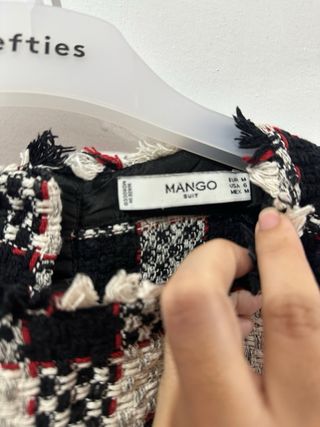 Vestido Tweed Mango Negro Blanco