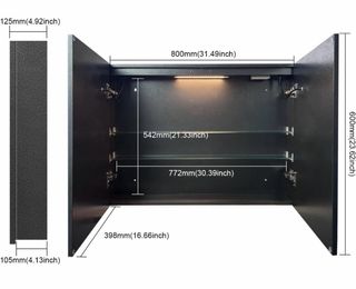 Armario Baño Espejo LED Plata Blanco
