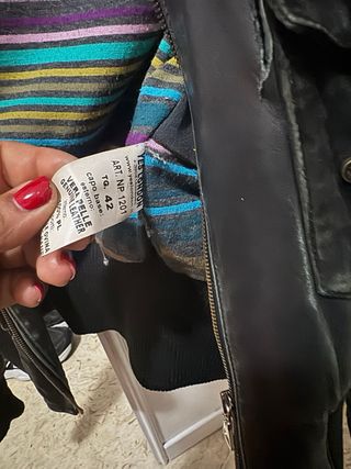 YES LONDON Giubbotto Pelle Nero Multicolor