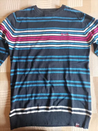 Jersey rayas hombre azul y rosa
