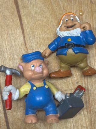 Lote Figuras Bully: Pitufo, Picapiedra, Enanitos