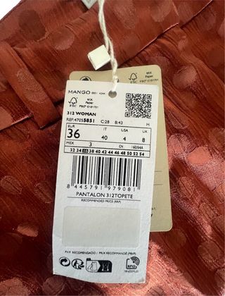 Pantalones Mango Naranja Estampados