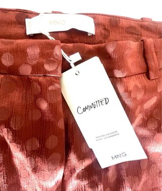 Pantalones Mango Naranja Estampados