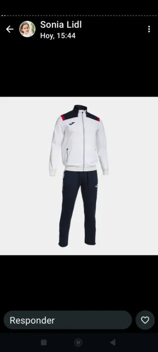 Chándal Joma Caballero Blanco y Azul