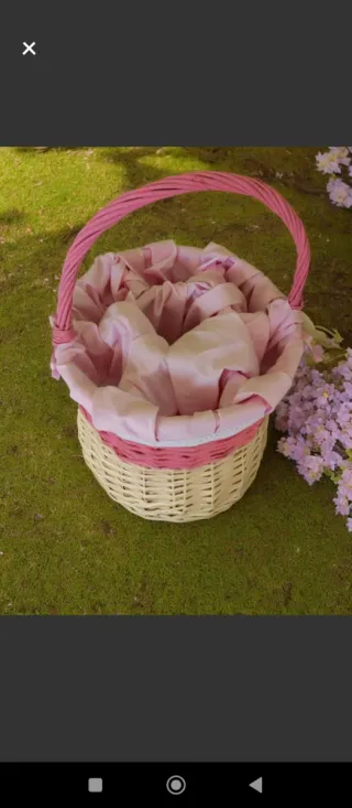 Cesta Bebé Rosa con Forro .