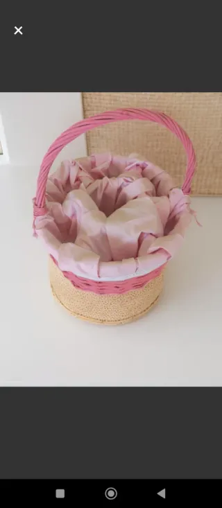 Cesta Bebé Rosa con Forro .