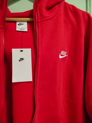 Sudadera Nike con capucha y cremallera Roja Talla
