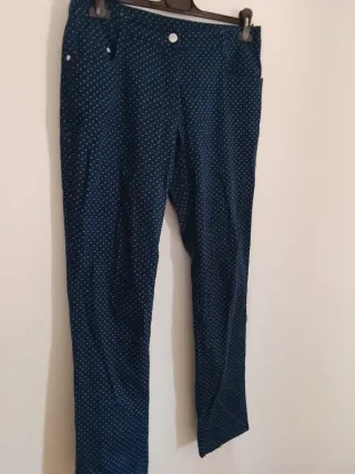 Pantaloni fantasia pois blu