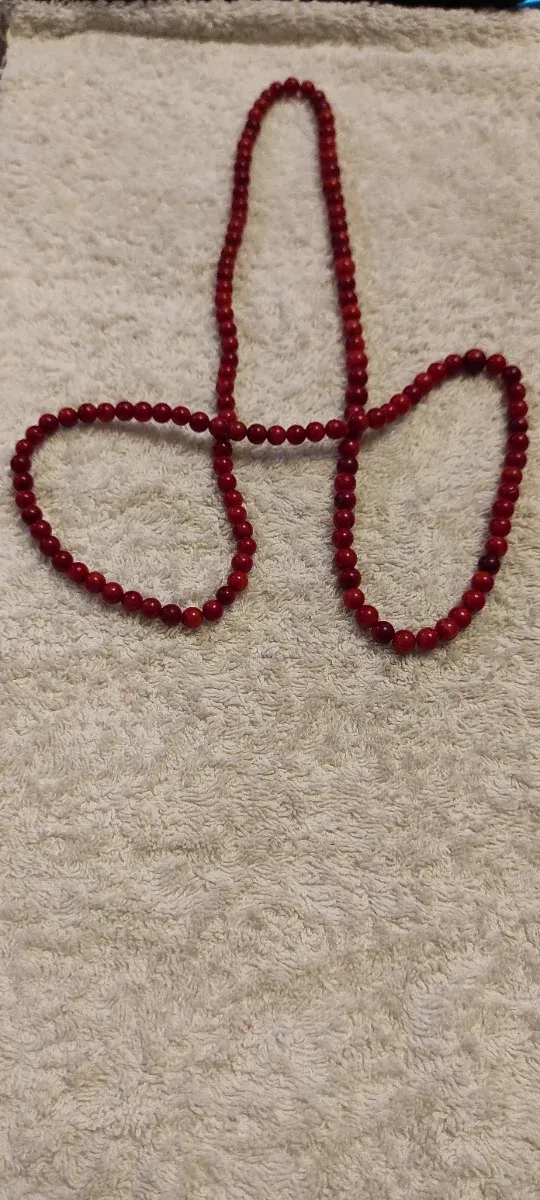 Collana con sfere in bambù da 80 cm