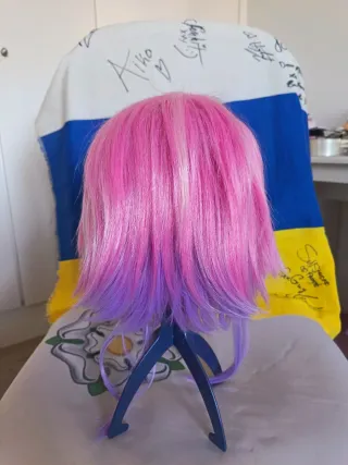 Peluca rosa y morada degradada