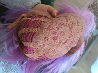 Peluca rosa y morada degradada