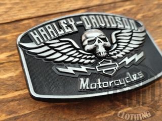 Fibbia Harley Davidson Teschio Ali