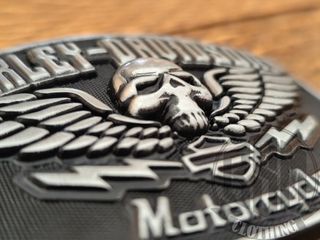 Fibbia Harley Davidson Teschio Ali