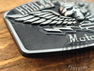 Fibbia Harley Davidson Teschio Ali