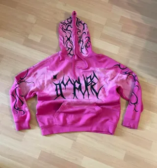Sudadera Hoodie Rosa "Impure" Y2K Custom Handmade