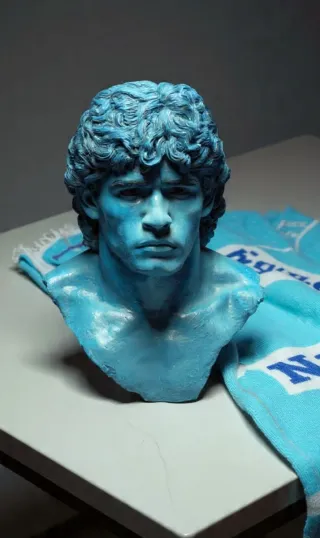 Statuetta Diego Armando Maradona Blu 20cm