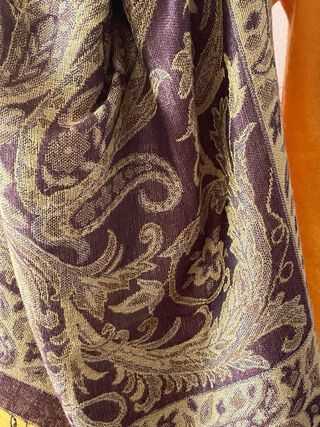 Fular lana 2 caras marrón y dorado