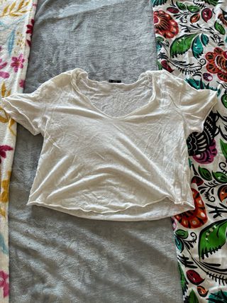 Camiseta crop blanca