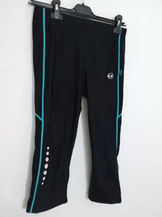 Leggings da corsa neri con dettagli turchesi