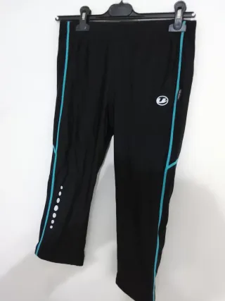 Leggings da corsa neri con dettagli turchesi