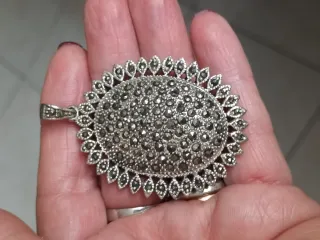 Ciondolo vintage argento 925 e marcasite