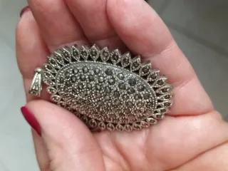 Ciondolo vintage argento 925 e marcasite