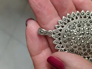 Ciondolo vintage argento 925 e marcasite