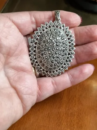 Ciondolo vintage argento 925 e marcasite