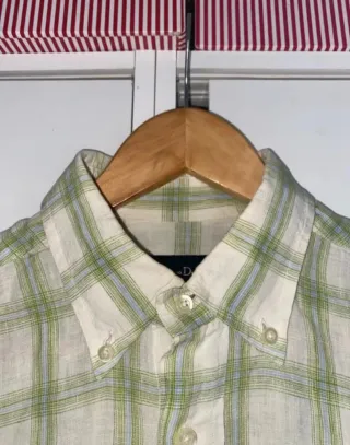 Camisa de cuadros verde y blanco de Massimo Dutti