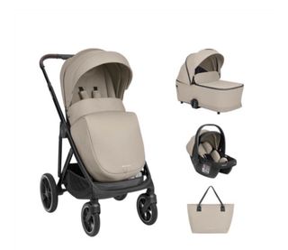 Carro de bebé color beige 3 piezas