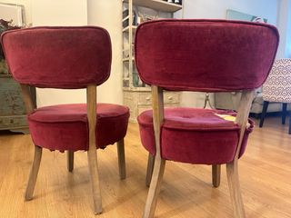 2 Butacas pequeñas terciopelo para retapizar