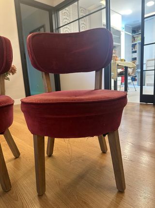 2 Butacas pequeñas terciopelo para retapizar