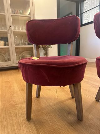 2 Butacas pequeñas terciopelo para retapizar