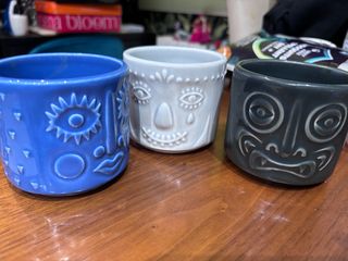 3 Vasos Tiki Cerámica Apilables