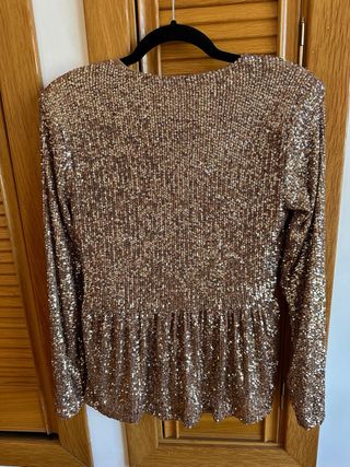 Blusa Sfera lentejuelas bronce Talla L