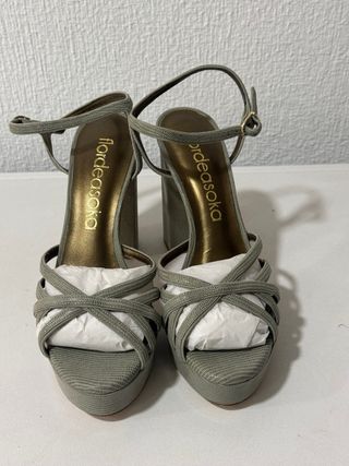 Sandalias Flor de Asoka Verde Talla 39