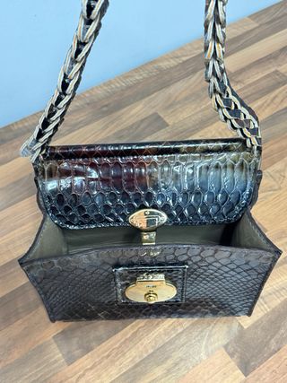 Bolso Piel Negro y Marrón