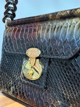 Bolso Piel Negro y Marrón