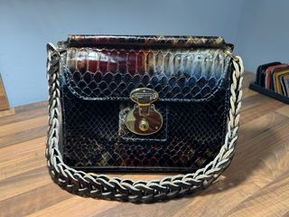 Bolso Piel Negro y Marrón