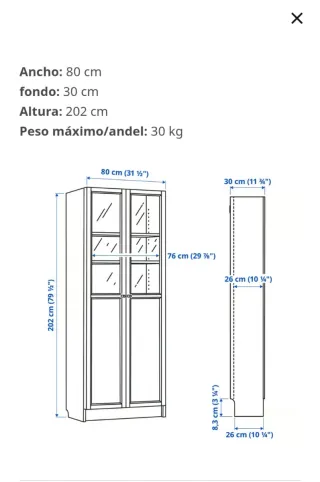 Vetrina Billy Ikea in cristallo con porte, vendita urgente.