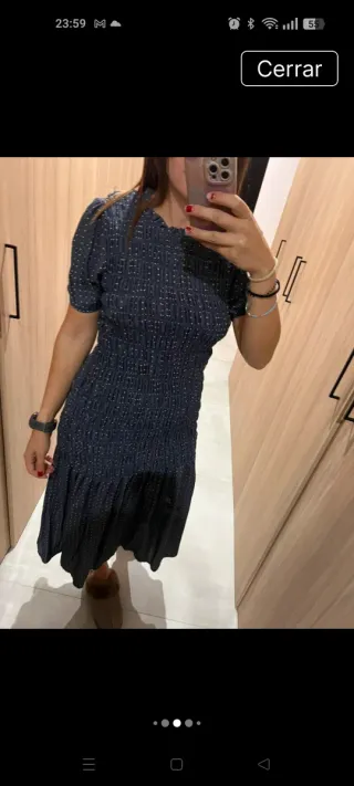 Vestido Renata & Gou azul con puntos blancos