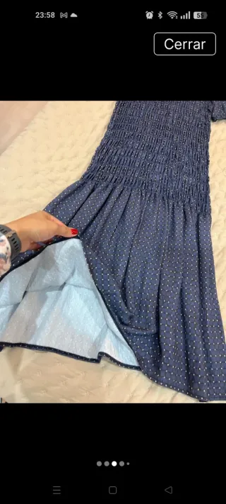 Vestido Renata & Gou azul con puntos blancos