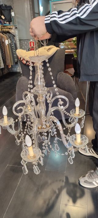 Lámpara de araña clásica de cristal – 6 brazos