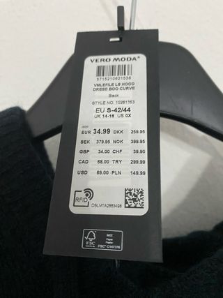 Vestito lana nero taglia S