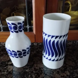 Floreros Cerámica Sargadelos Azul y Blanco