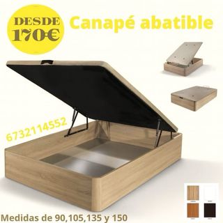 Canapé abatible wengué NUEVO – Gran almacenaje |