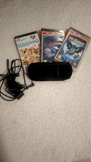 Consola PSP Negra + 3 Juegos Originales