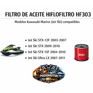 Filtro Aceite HF303 para Quad ATV Kawasaki Honda