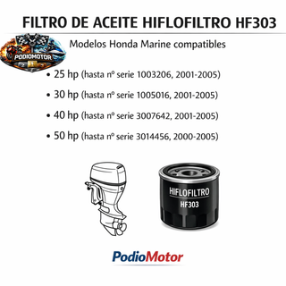 Filtro Aceite HF303 para Quad ATV Kawasaki Honda